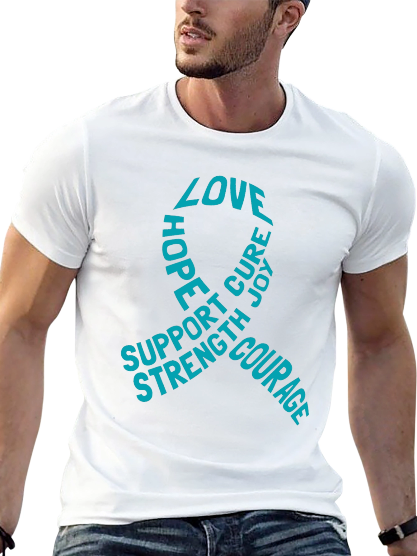 Black Love Hope Cure T-Shirt - Support, Strength, Courage view 13