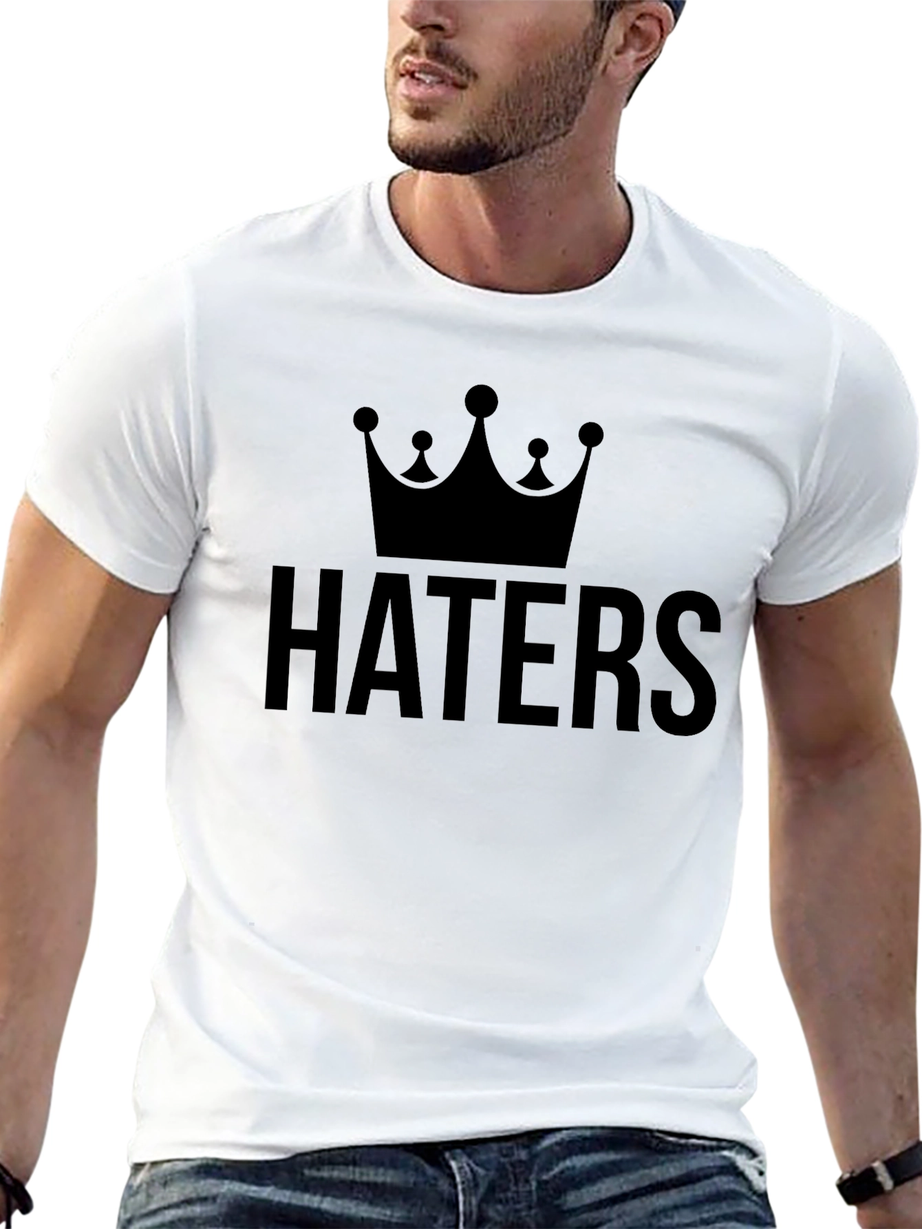 Black Haters Crown Black Graphic Tee view 13