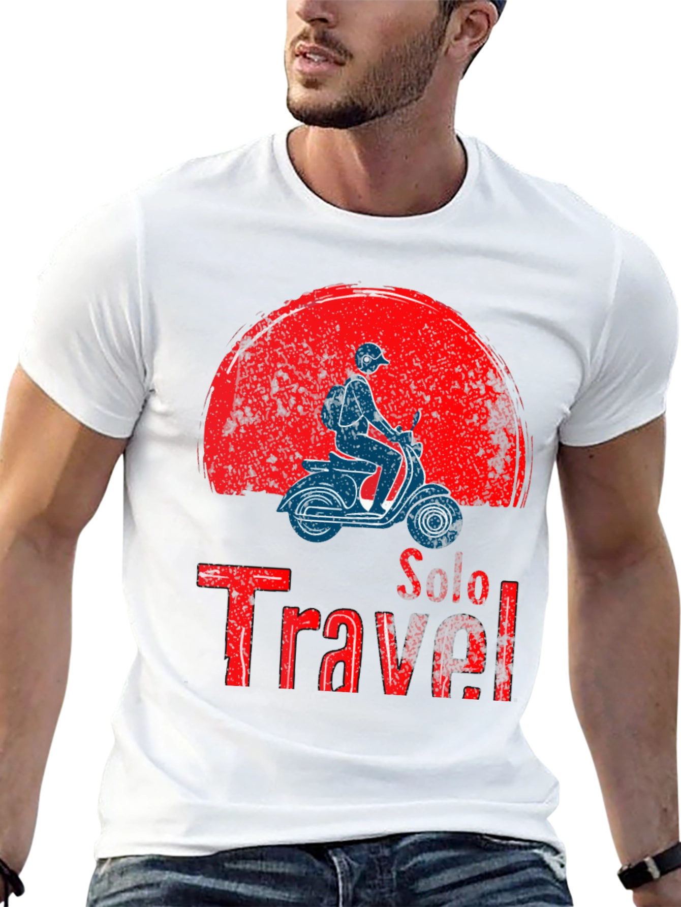 Solo Travel Graphic T-Shirt - Scooter Design - 13