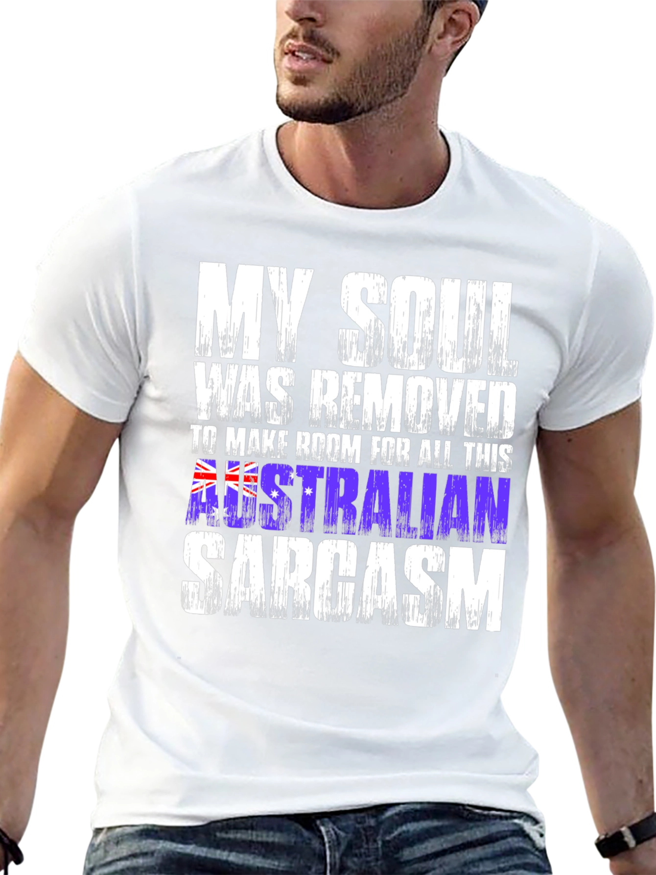 Black Funny Australian Sarcasm T-Shirt view 13