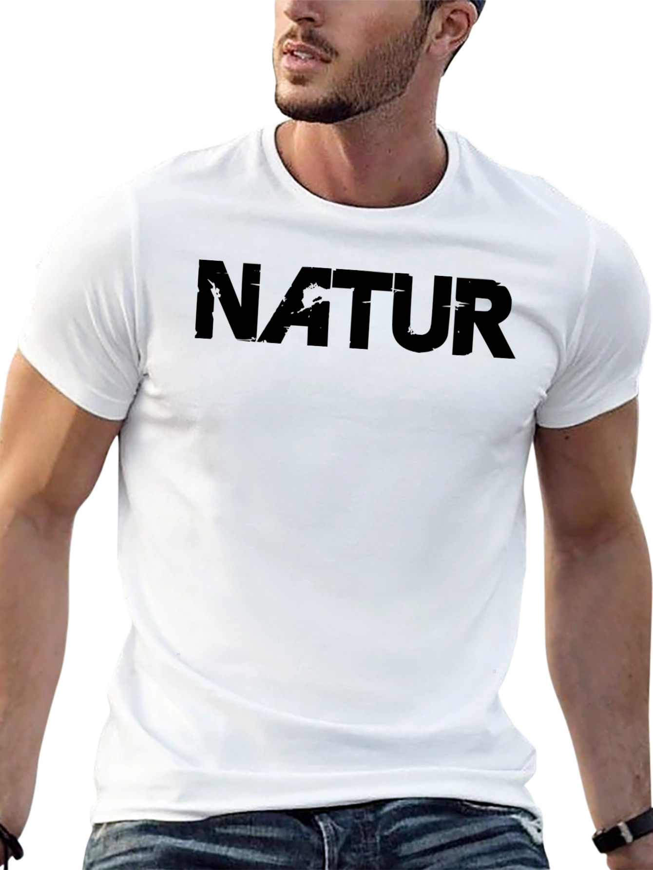 Black Natur Graphic Black T-Shirt Casual Wear view 13