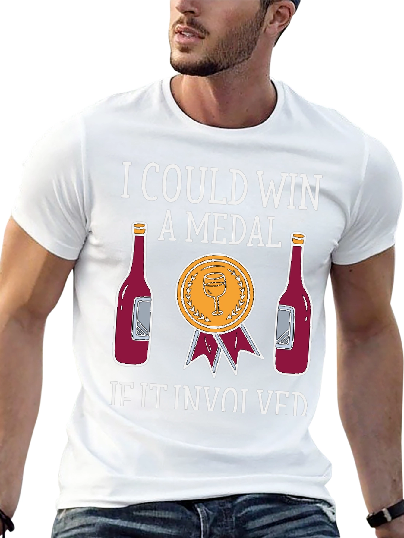 Black Wine Medal T-Shirt: Funny Wine Lover Tee view 13