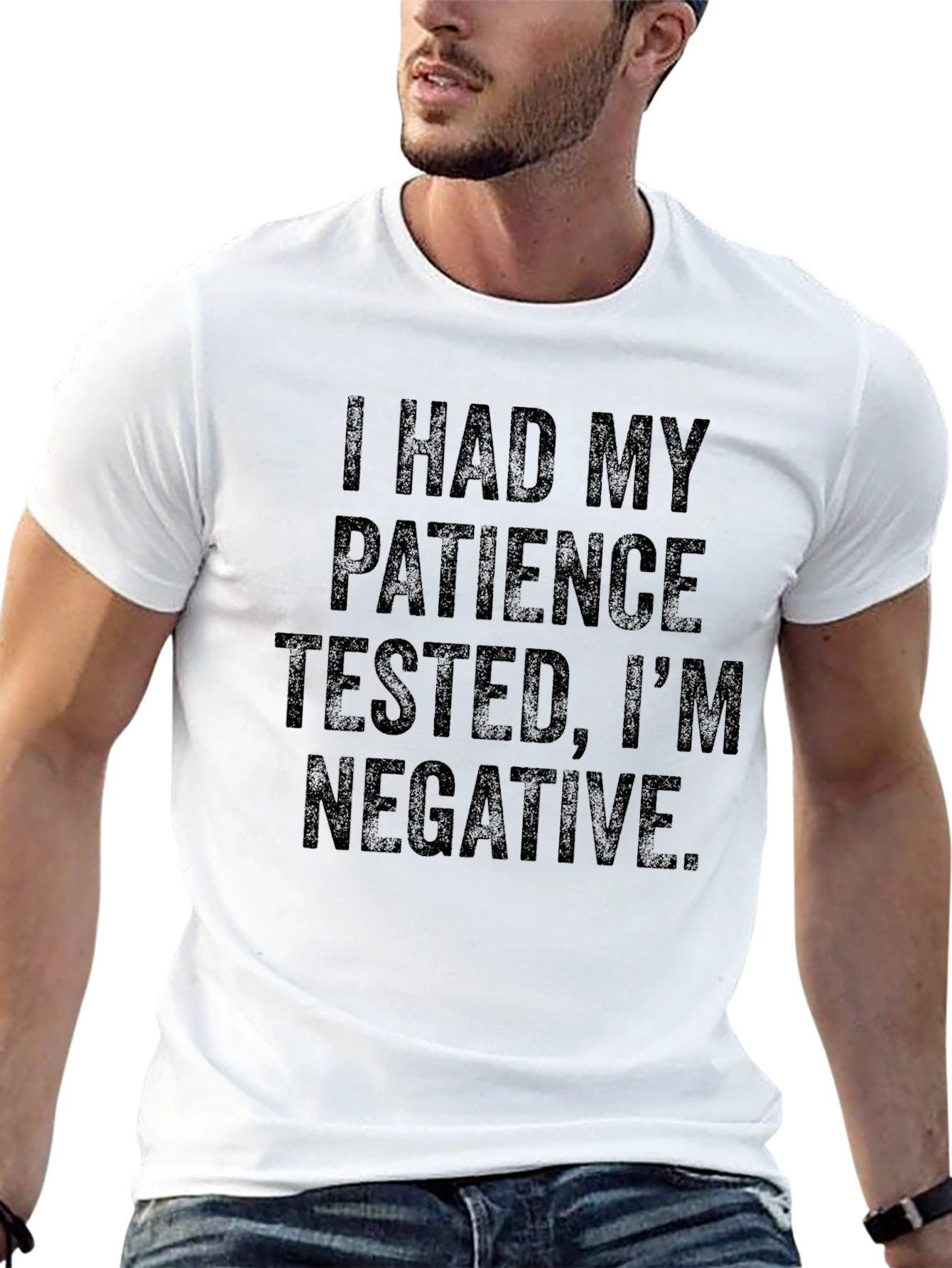 Black Funny 'Patience Tested' Graphic Tee view 13