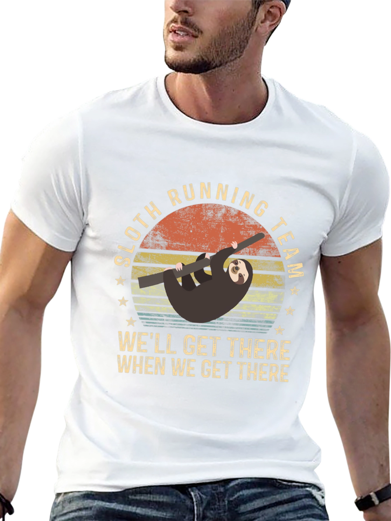 Black Sloth Running Team Men's T-Shirt view 13