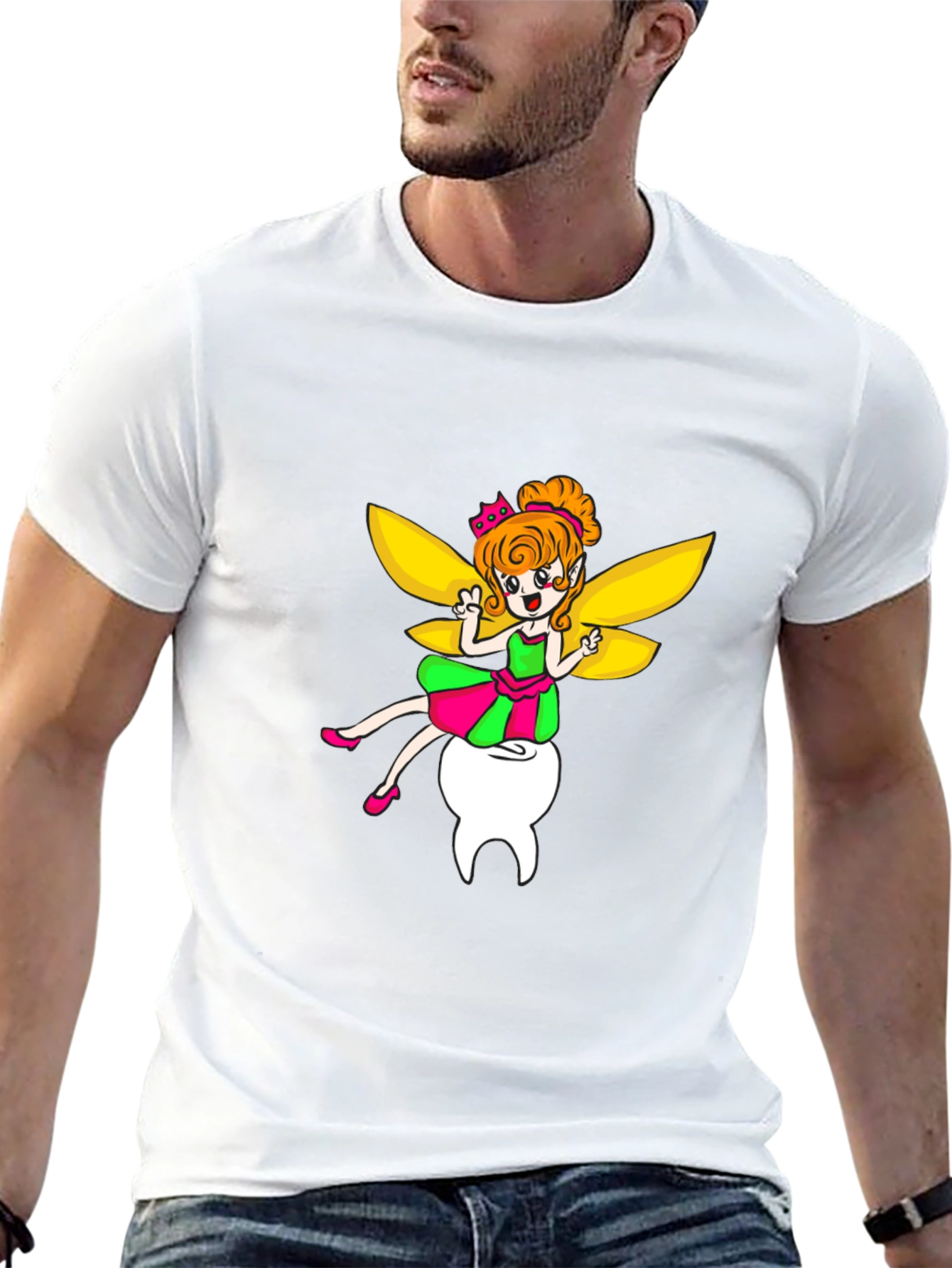 Black Tooth Fairy Graphic Tee - Unisex Black T-Shirt view 13