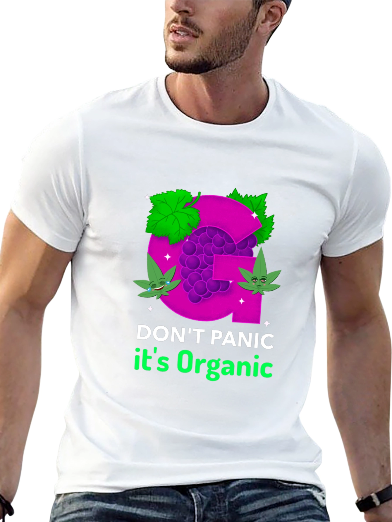 Black Organic Grape T-Shirt - Don't Panic view 13