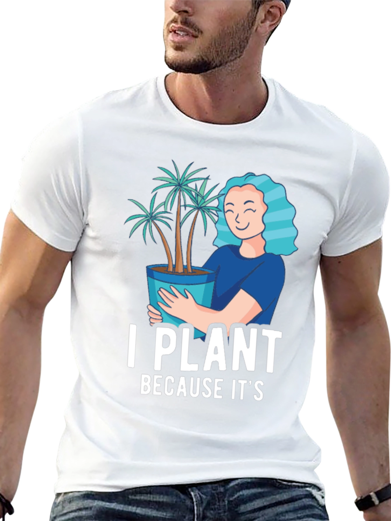 Black I Plant Because It's Therapeutic T-Shirt view 13
