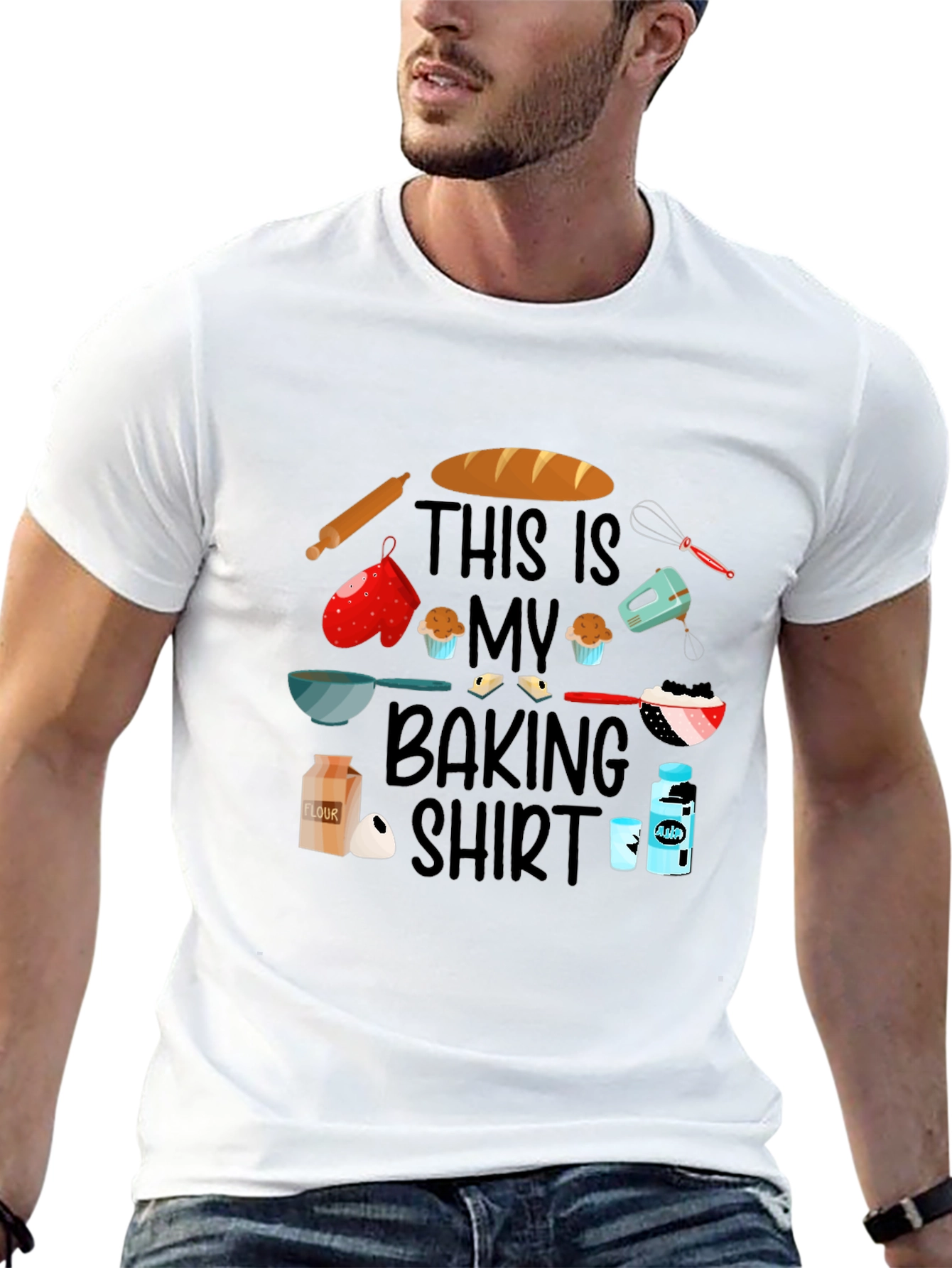 Black This Is My Baking Shirt - Novelty Graphic Tee view 13