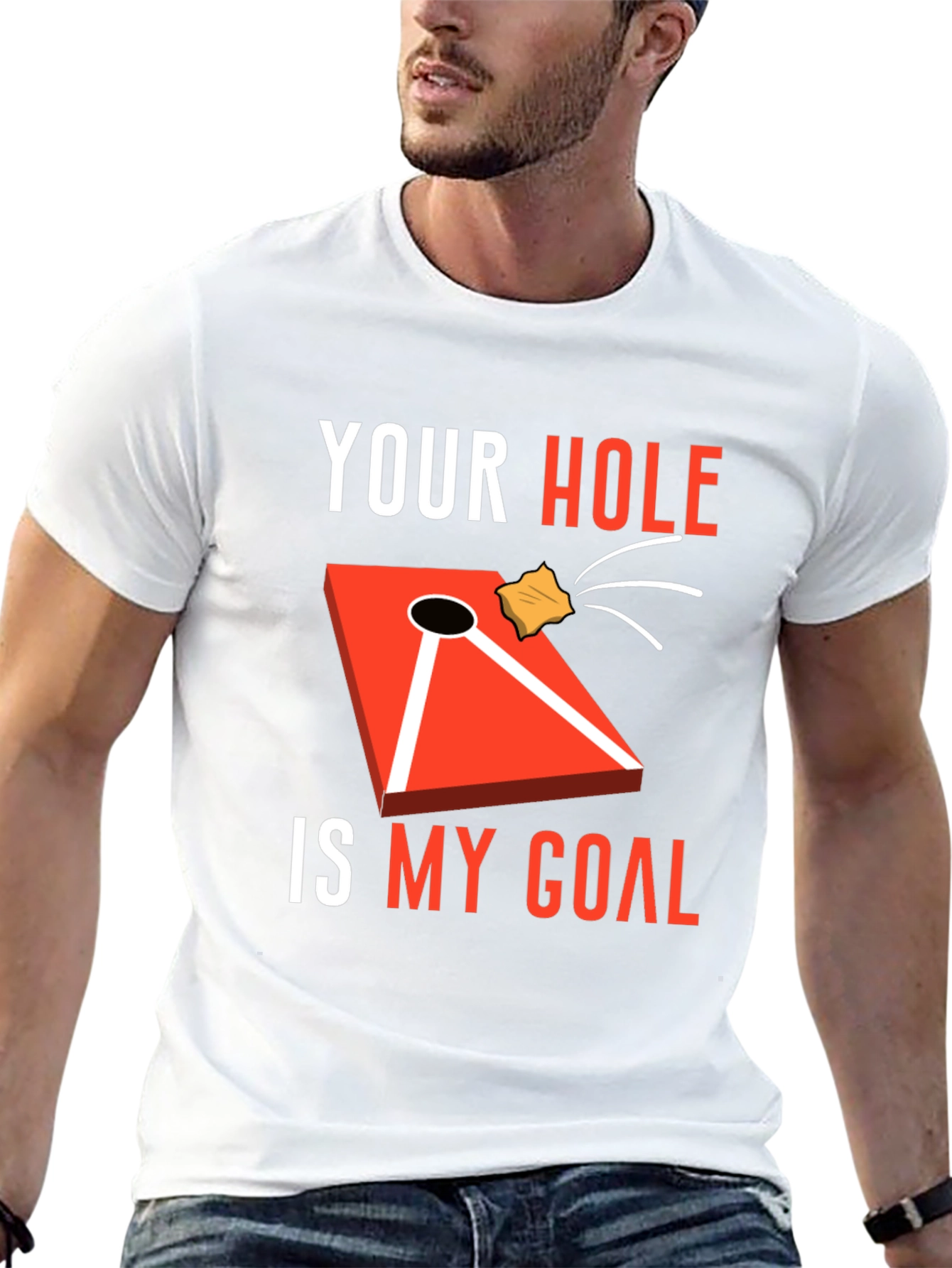 Black Your Hole Is My Goal Cornhole T-Shirt view 13