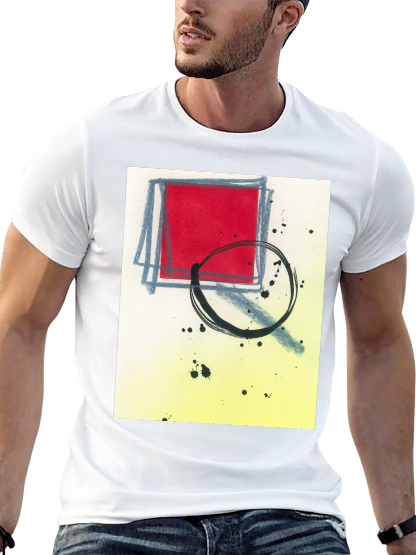 Black Abstract Graphic T-Shirt - Modern Art Tee view 13