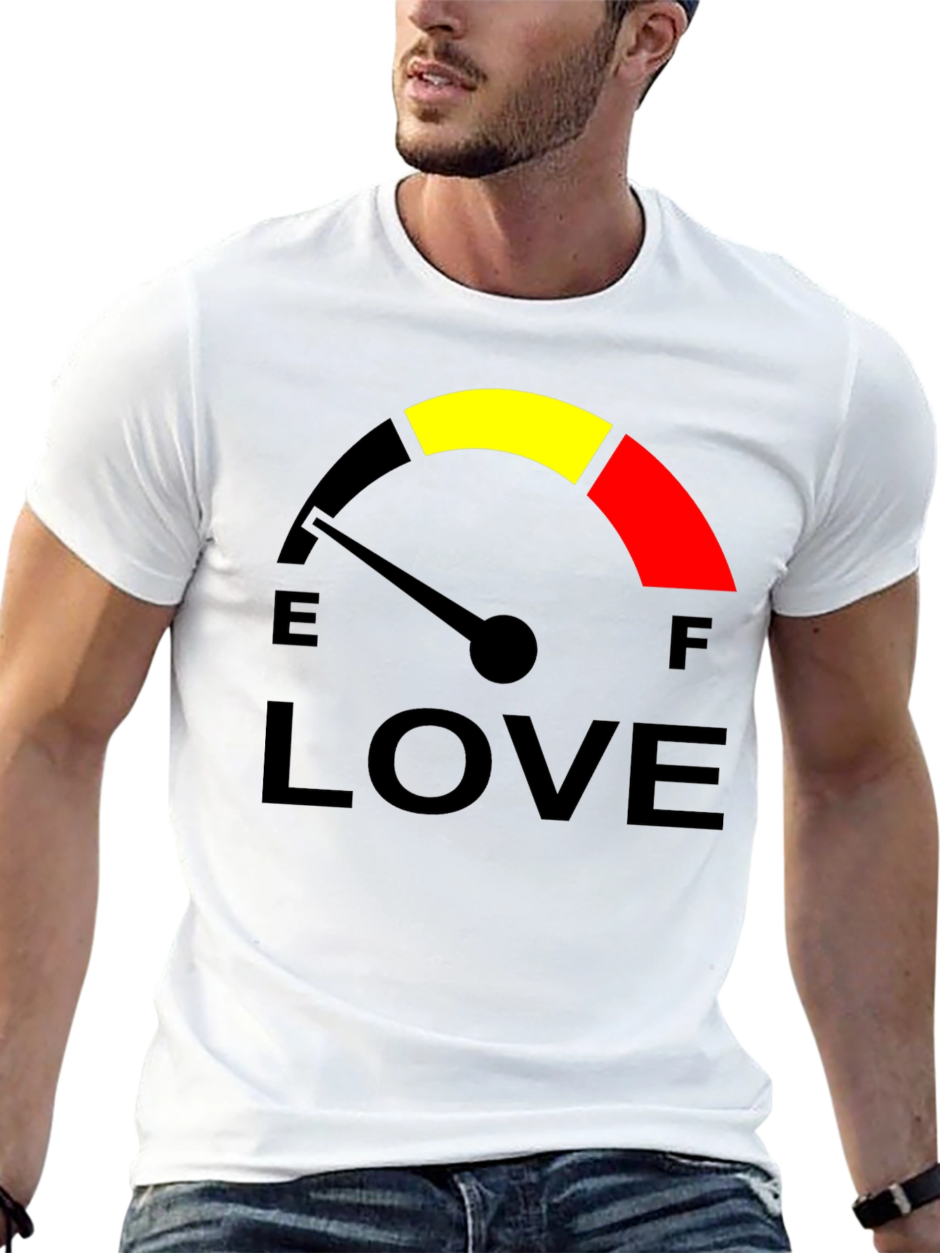 Black Love Meter T-Shirt - Full of Love Graphic Tee view 13