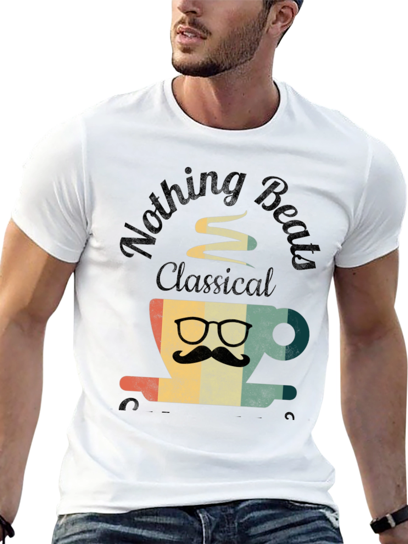 Black Nothing Beats Classical Coffee T-Shirt view 13