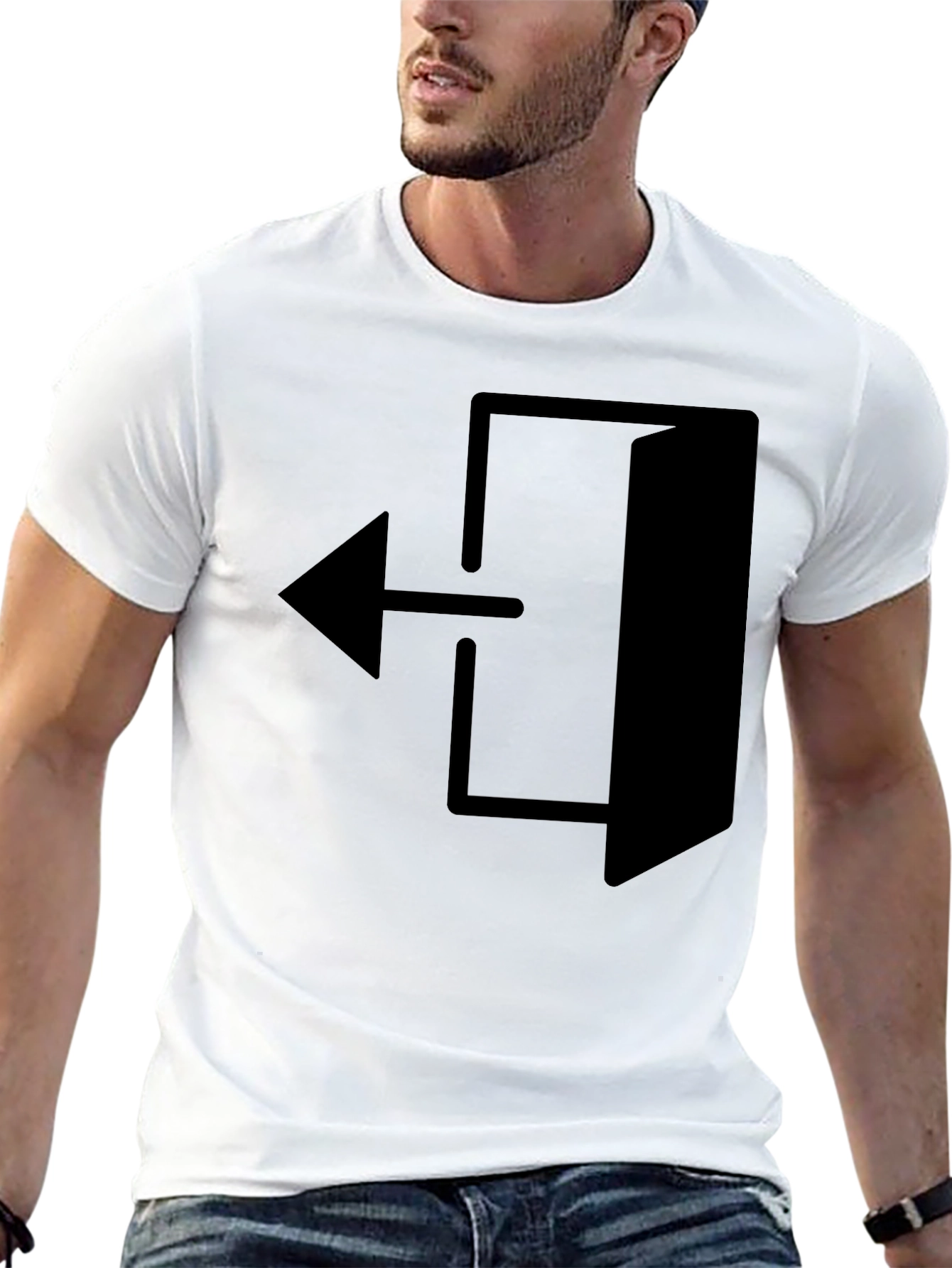 Black Exit Arrow Graphic Black T-Shirt view 13