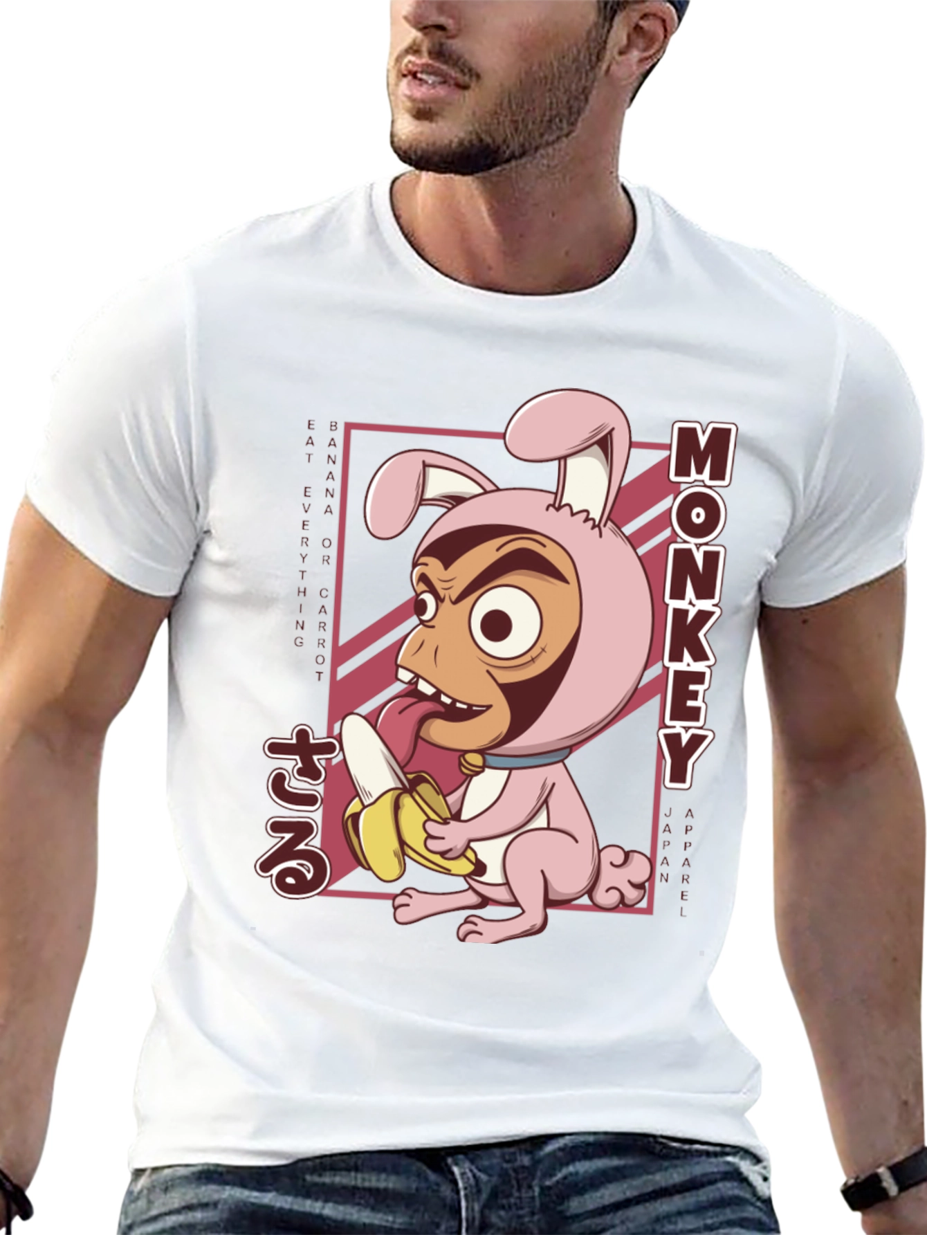 Black Monkey Banana T-Shirt Funny Cartoon Tee view 13