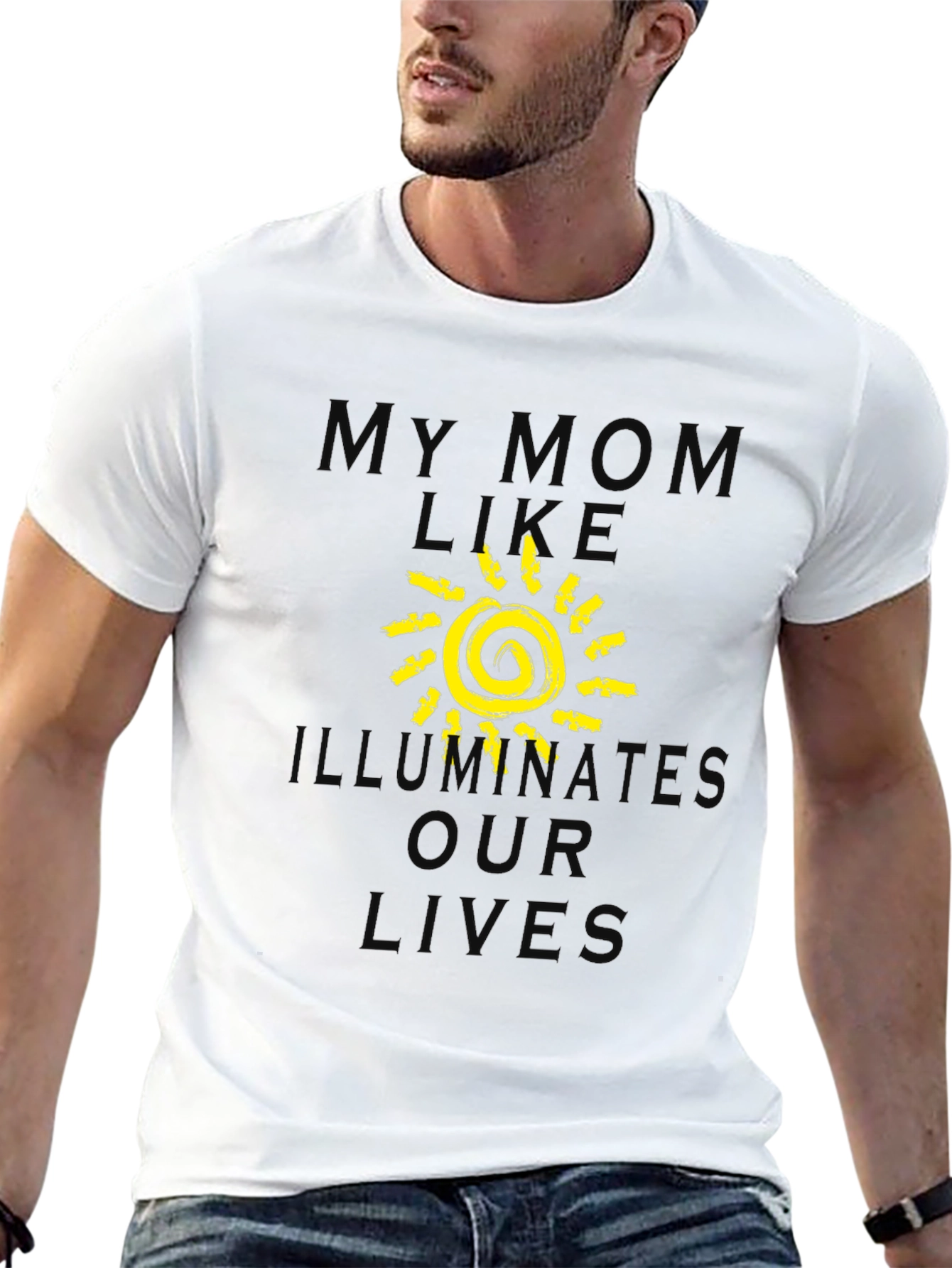 Black My Mom Illuminates Our Lives T-Shirt view 13