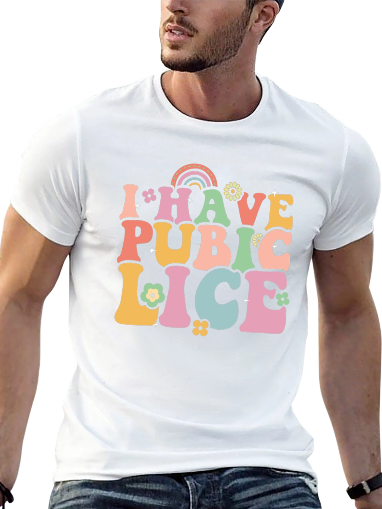 Black I Have Pubic Lice T-Shirt view 13
