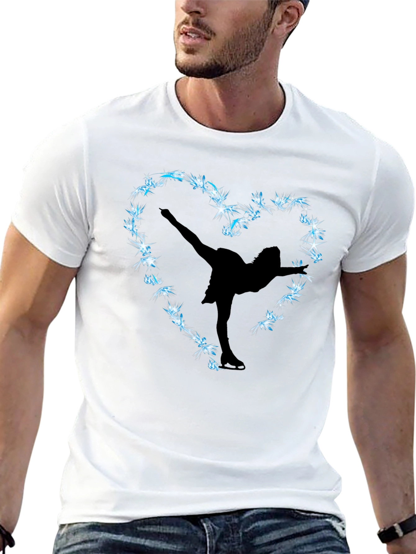 Black Figure Skating Heart Graphic Tee view 13