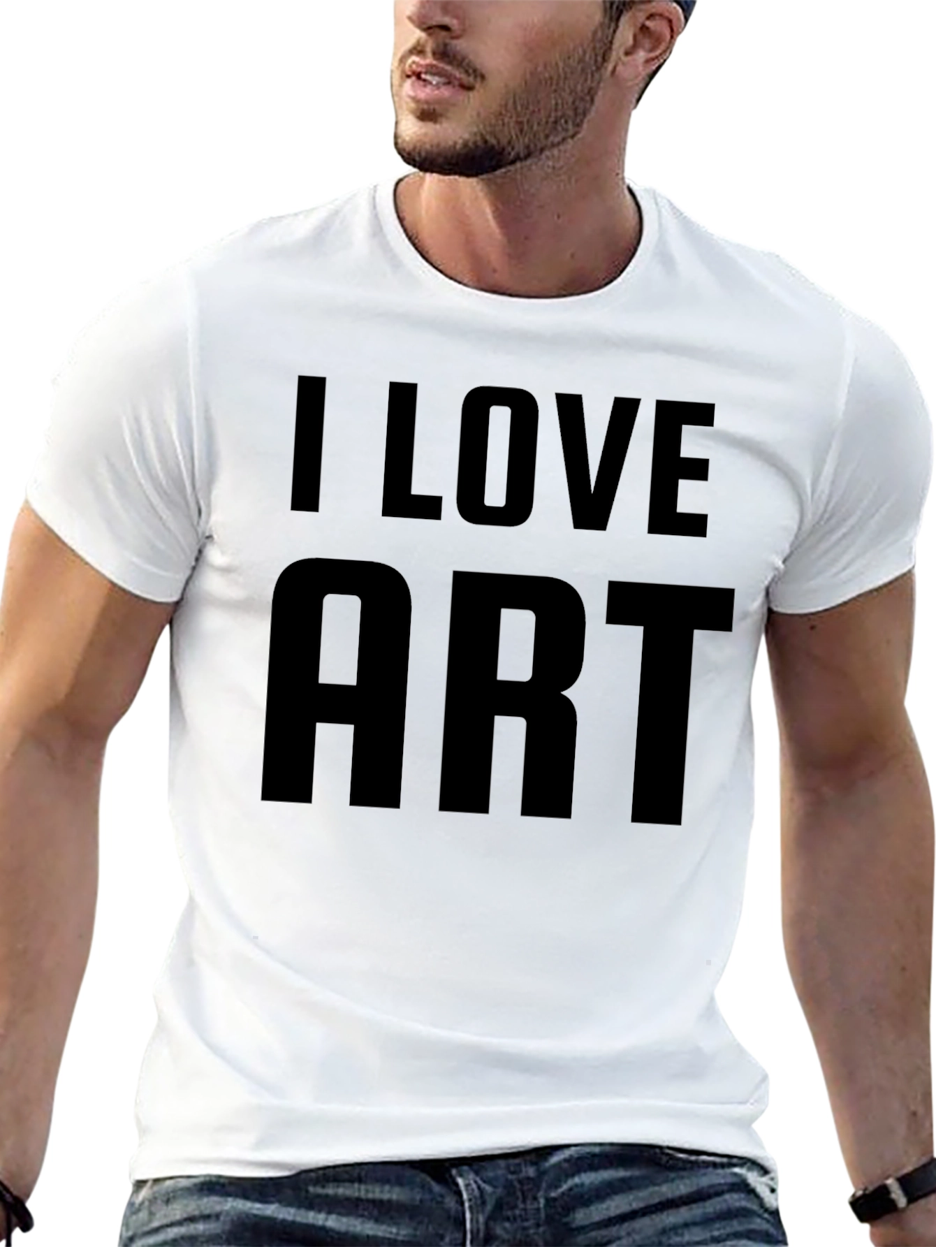 Black I Love Art Graphic T-Shirt view 13