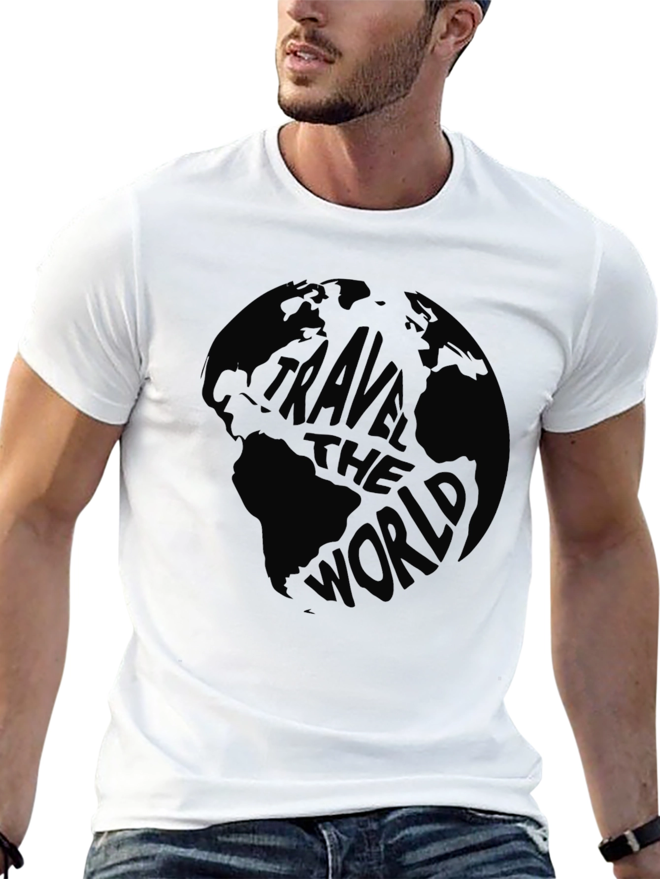 Black Travel the World Black Graphic Tee view 13