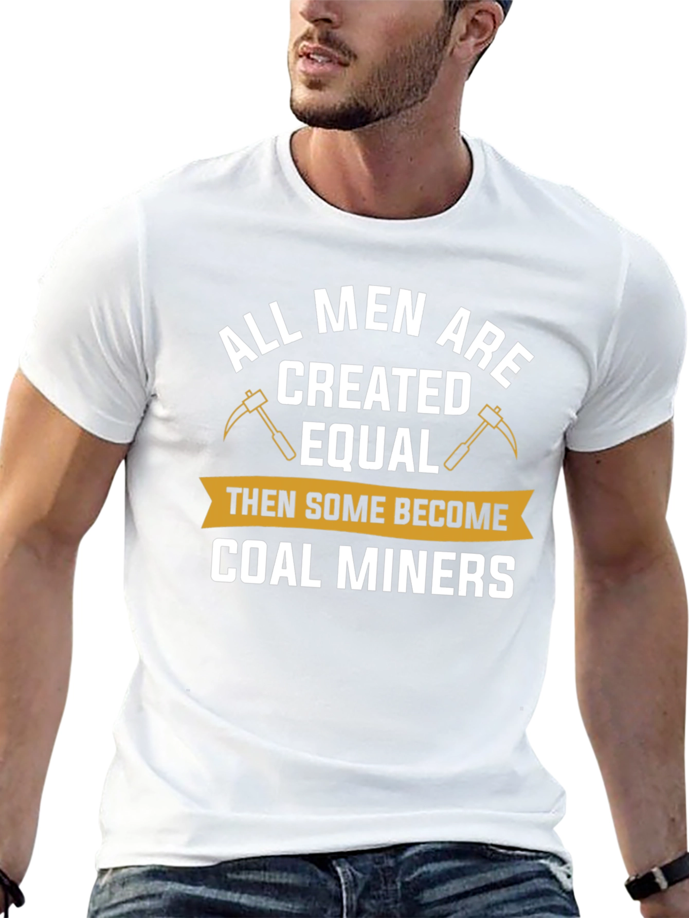 Black Coal Miner T-Shirt - All Men Are Created Equal Funny Tee view 13