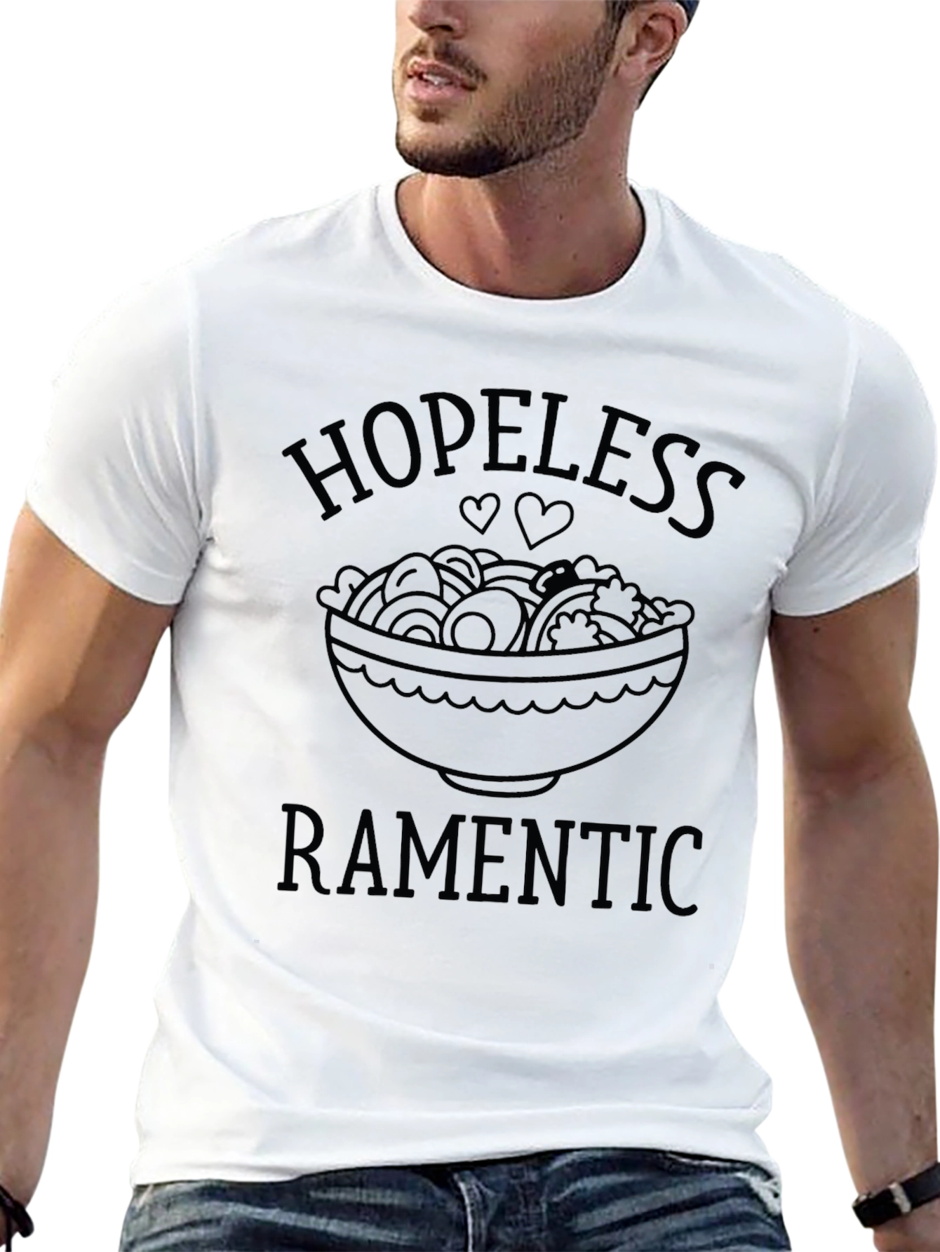 Black Hopeless Ramentic T-Shirt, Funny Noodle Bowl Tee view 13