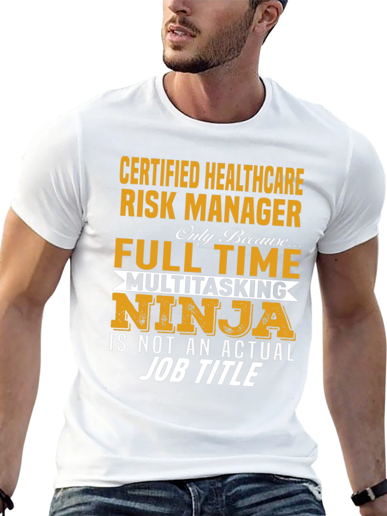 Black Healthcare Risk Manager Full Time Ninja T-Shirt view 13
