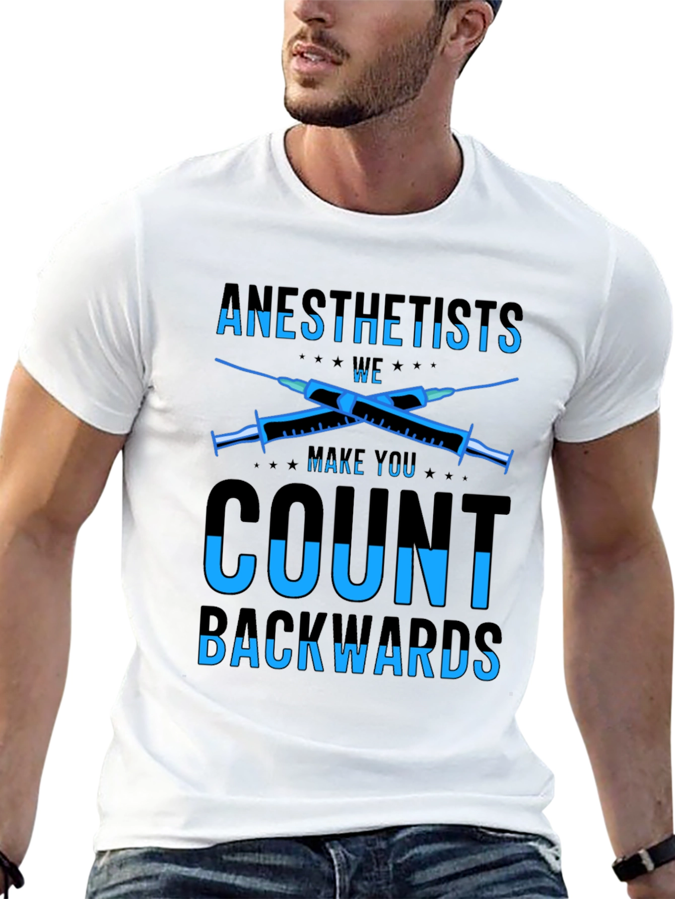 Black Anesthetist Count Backwards T-Shirt - Black view 13