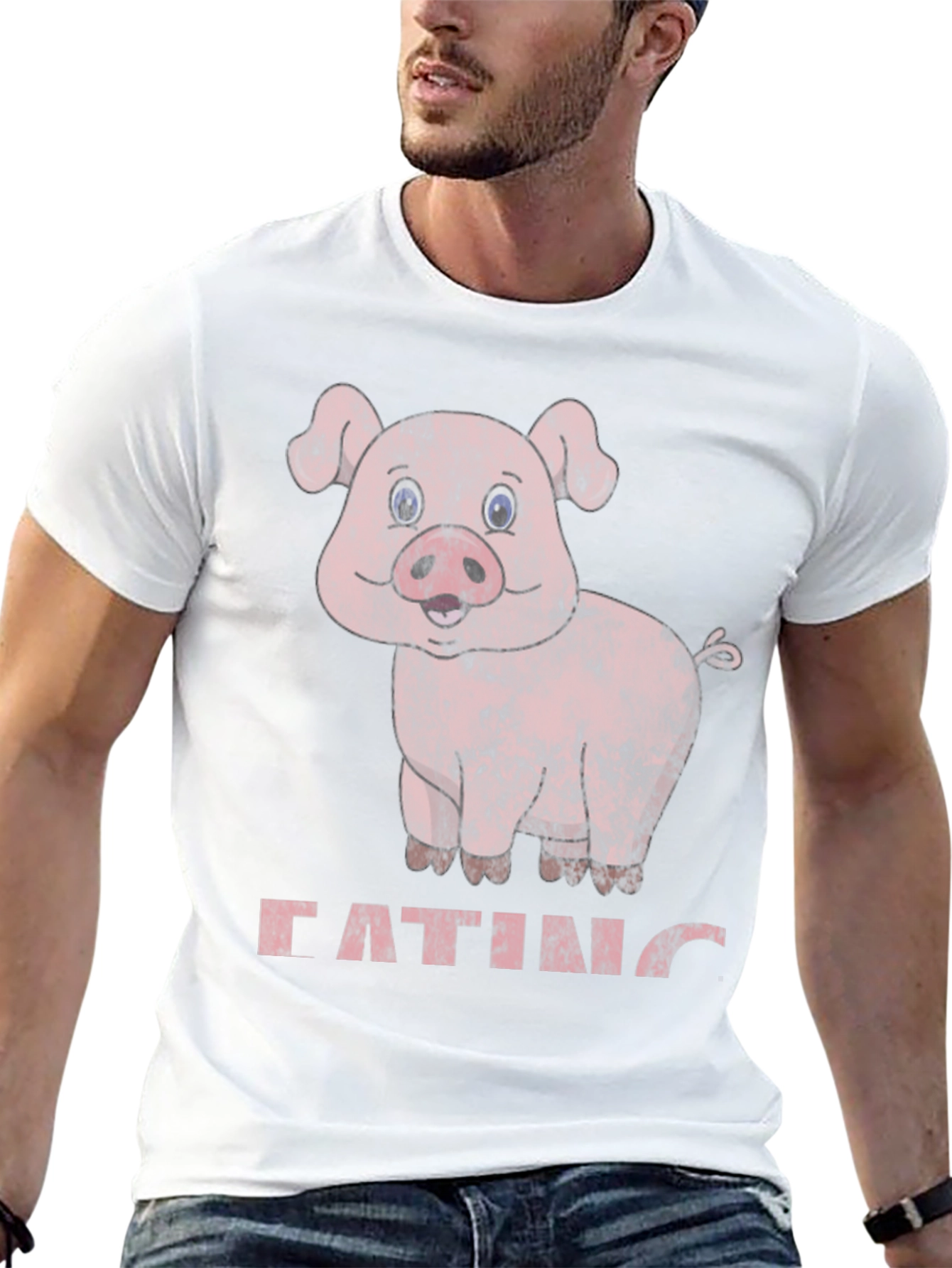 Black Eating Pig Graphic Tee - Unisex view 13