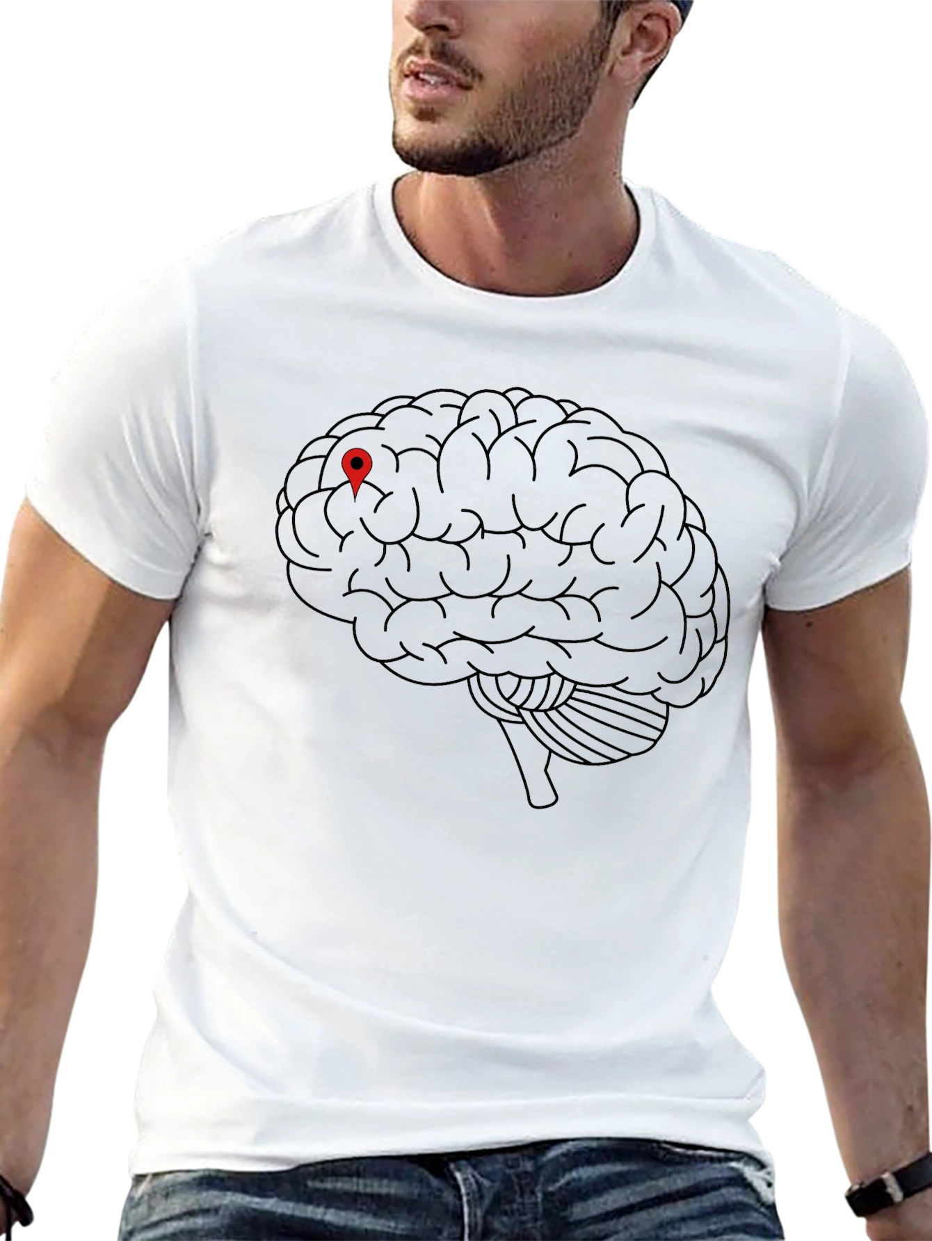 Black Brain Location T-Shirt - Smart Style view 13