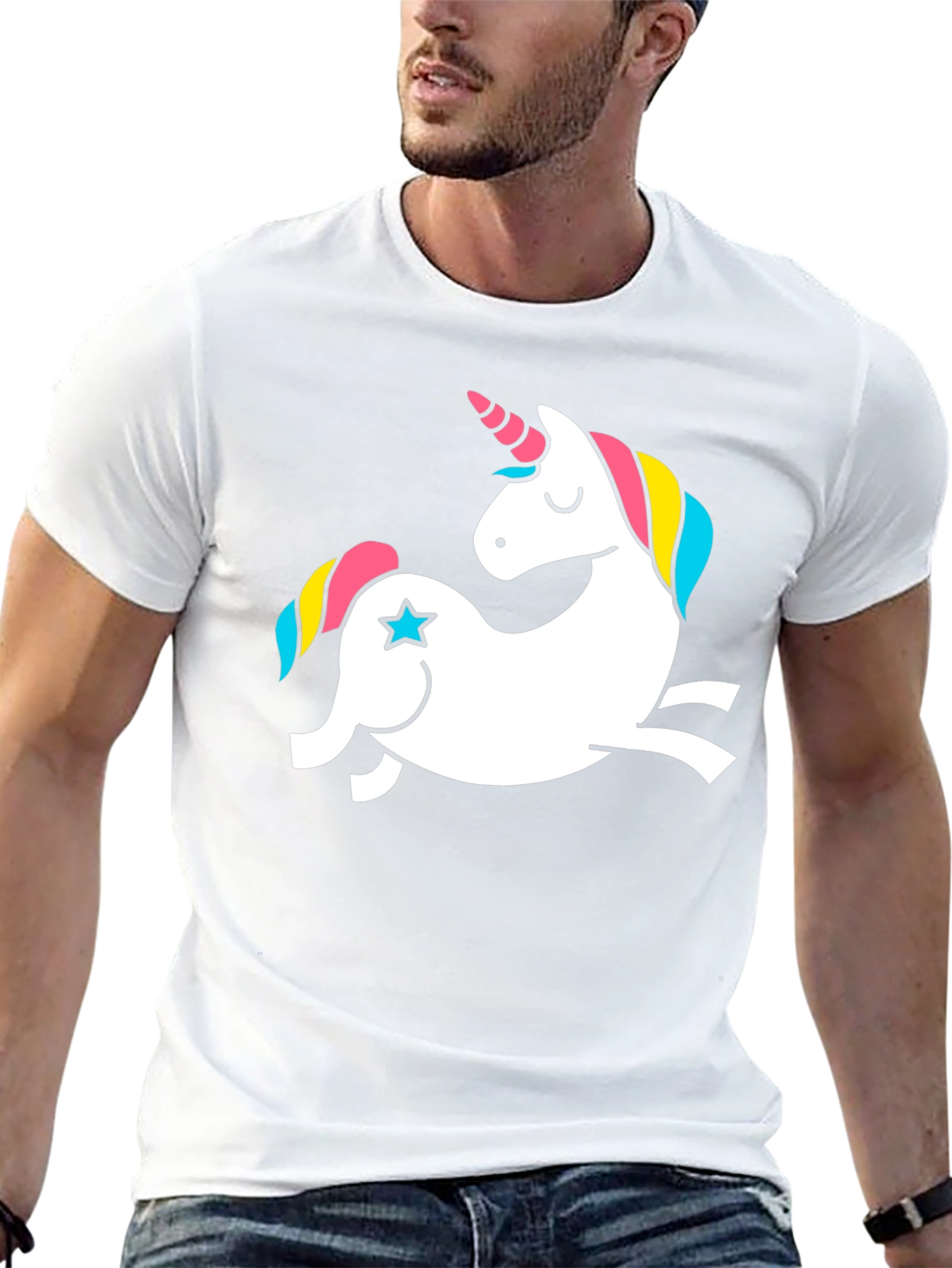 Black Unicorn Graphic Tee - Black Cotton T-Shirt view 13