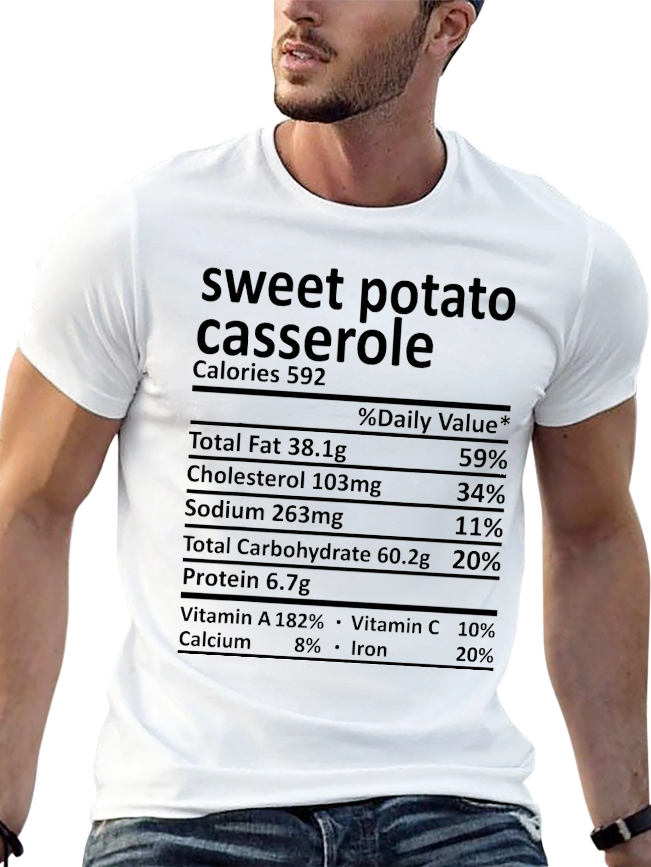 Black Sweet Potato Casserole Nutrition Facts T-Shirt view 13