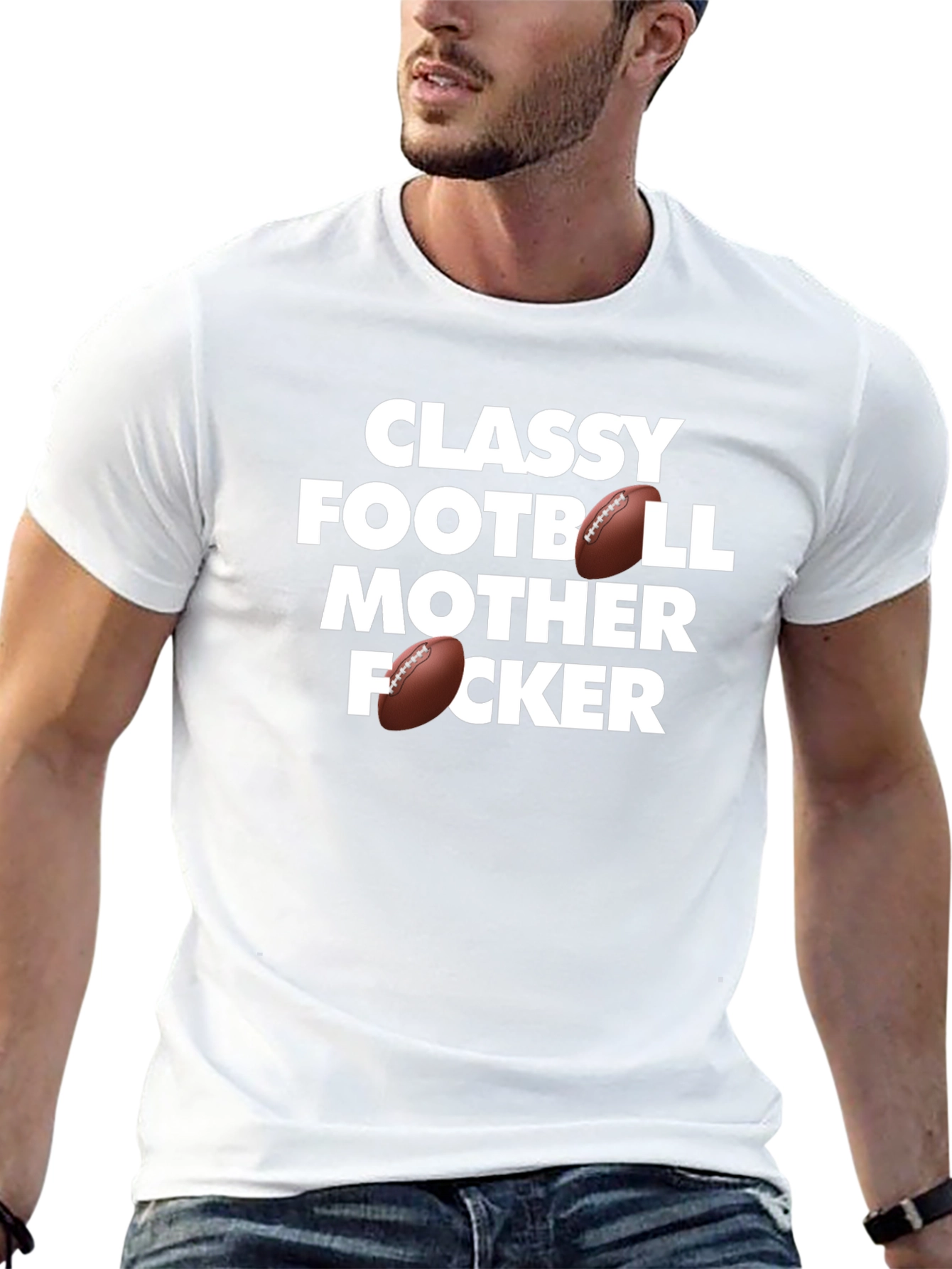 Black Classy Football Mother F'er T-Shirt view 13