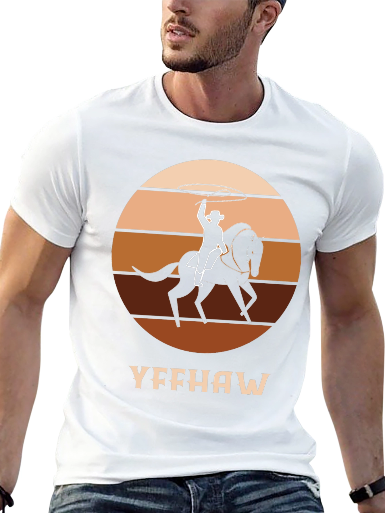 Black Yeehaw Cowboy Horse T-Shirt - Western Style Tee view 13