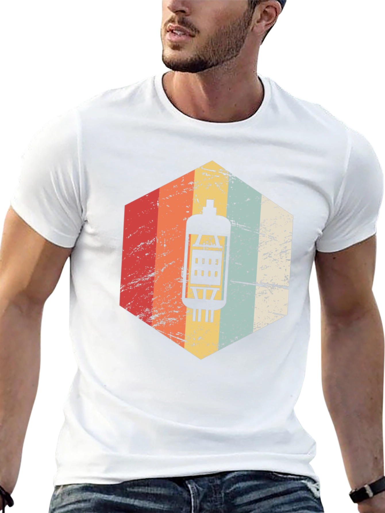 Black Vintage Retro Tube Amp T-Shirt - Musician Gift view 13