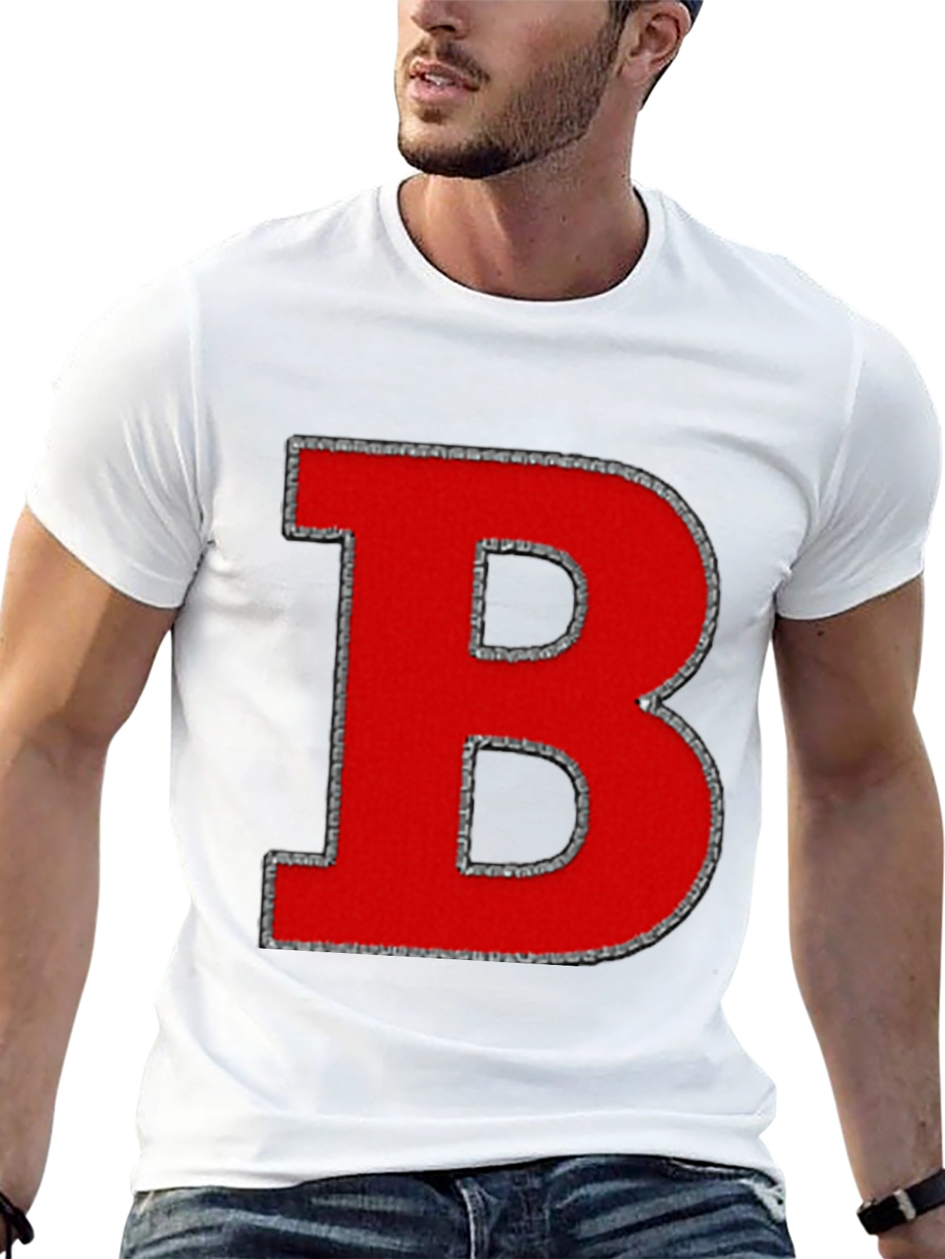 Black Bold Red Letter "B" Graphic Tee - Casual Style view 13