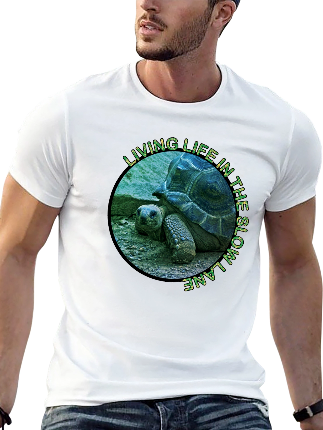 Black Slow Lane Turtle Graphic T-Shirt view 13