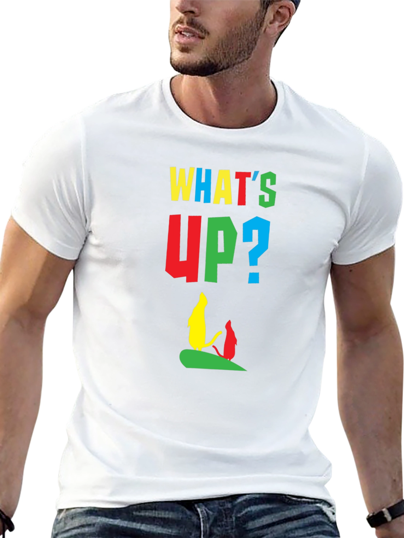 Black Whimsical Cartoon Graphic Tee - What's Up? view 13