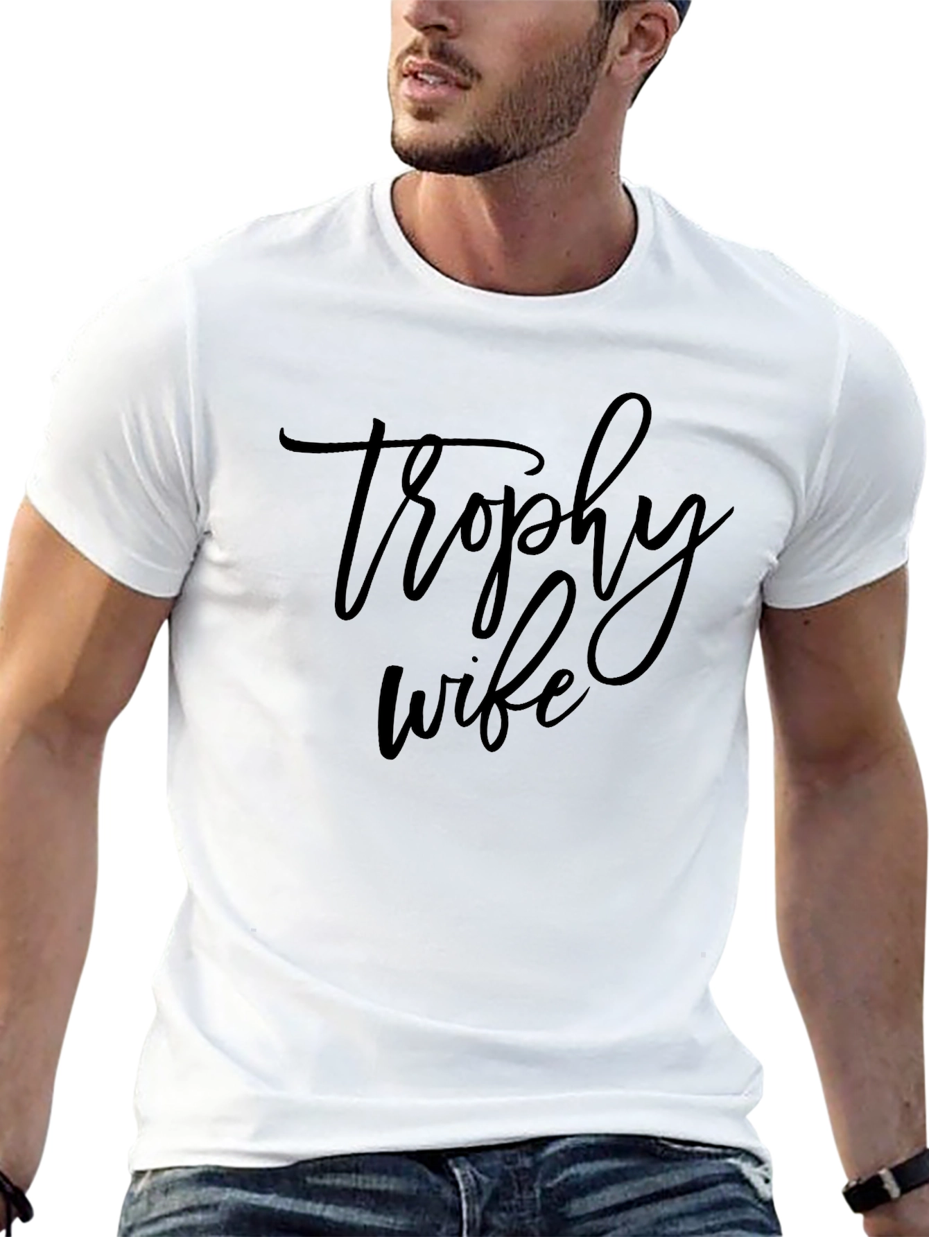 Black Trophy Wife Graphic Tee - Black Casual T-Shirt view 13