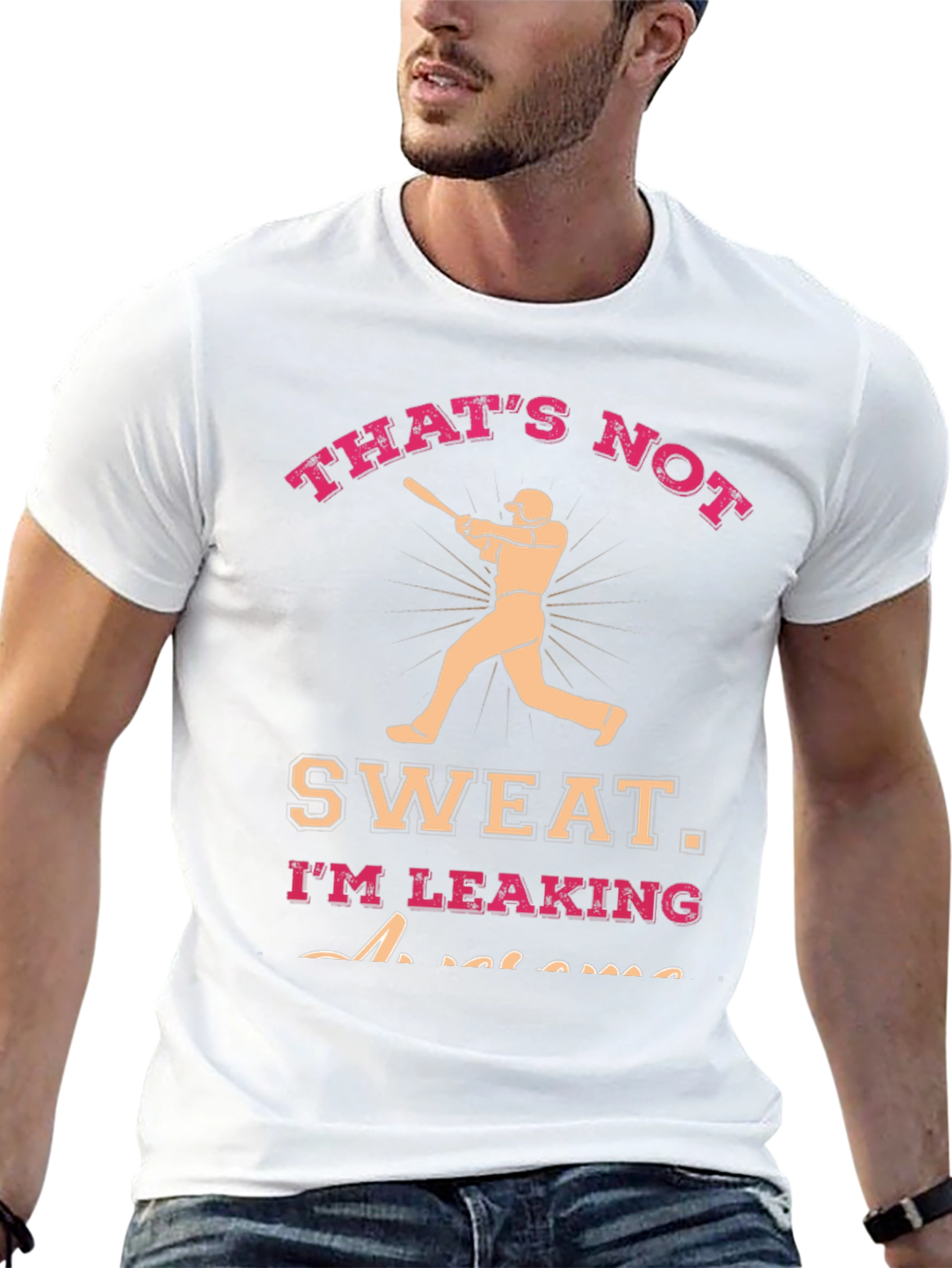Black Funny Baseball T-Shirt - "That's Not Sweat" view 13