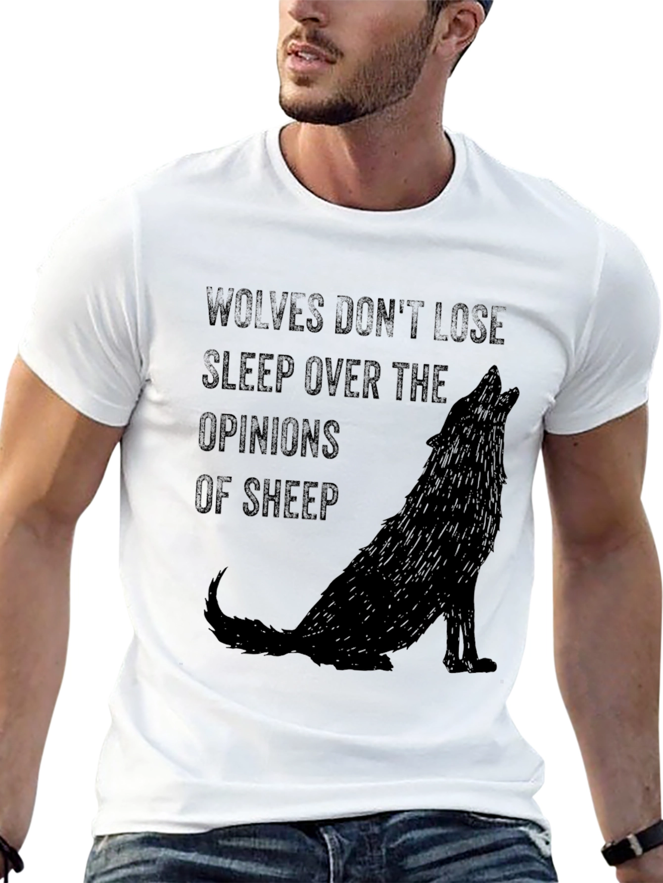 Black Wolves Don't Lose Sleep Graphic Tee view 13