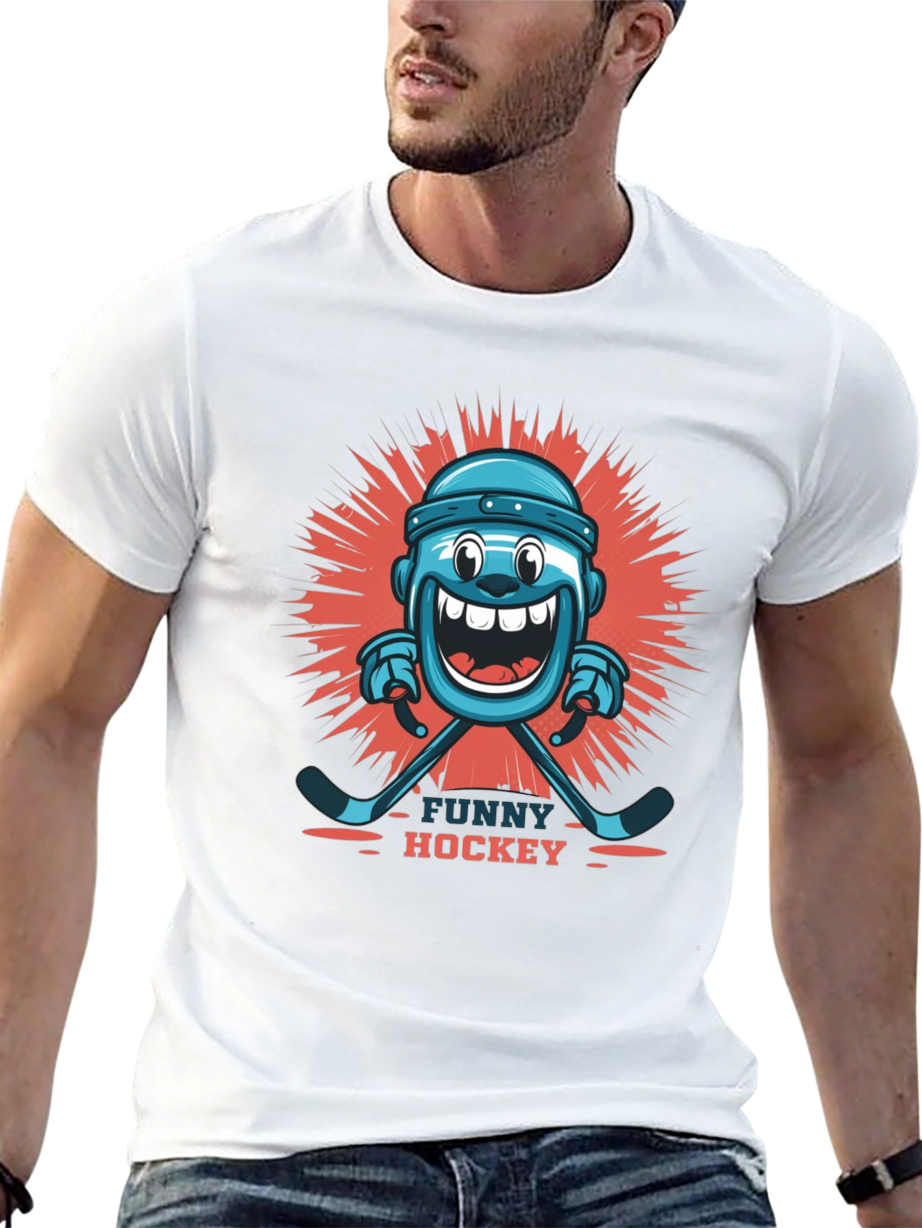 Black Funny Hockey Graphic T-Shirt view 13