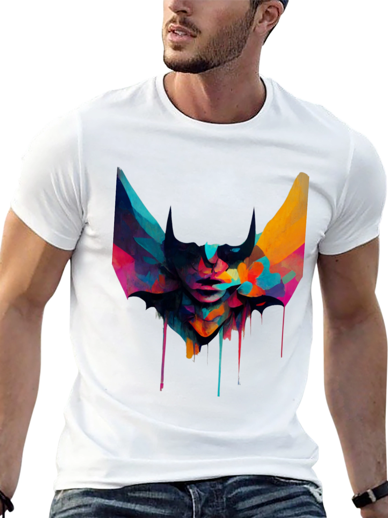 Black Abstract Art Graphic Tee - Modern Unisex T-Shirt view 13