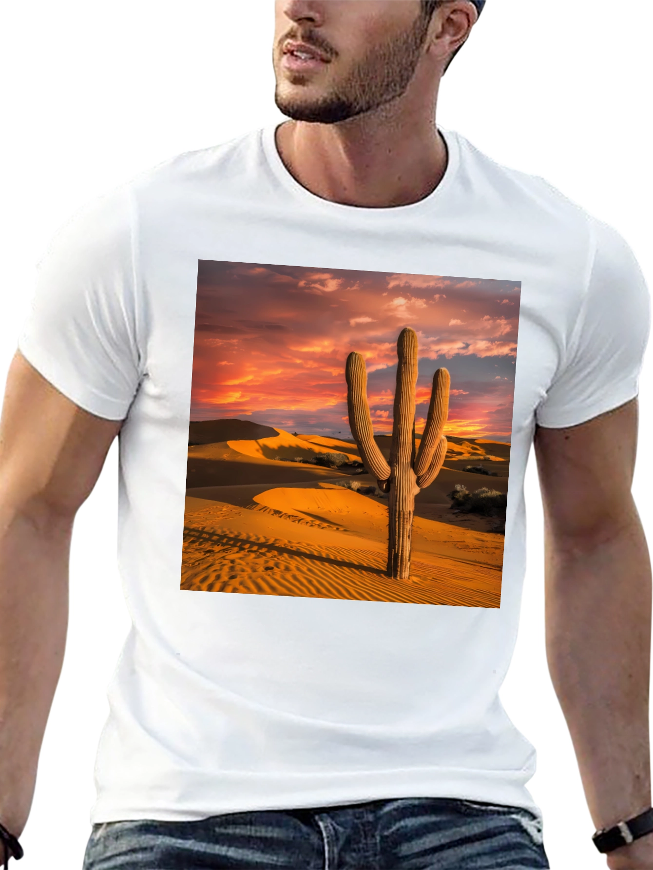 Black Cactus Sunset Tee - Desert Vibes view 13