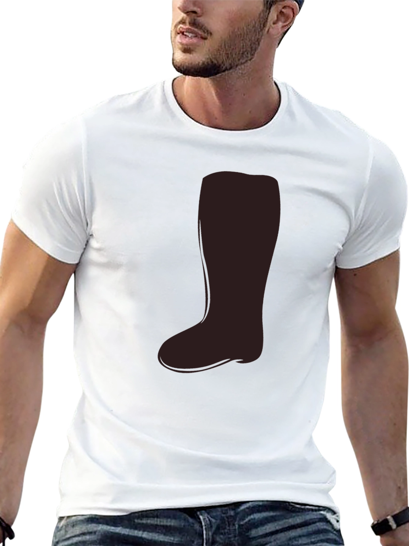 Black Novelty Boot Graphic T-Shirt - Casual Wear view 13