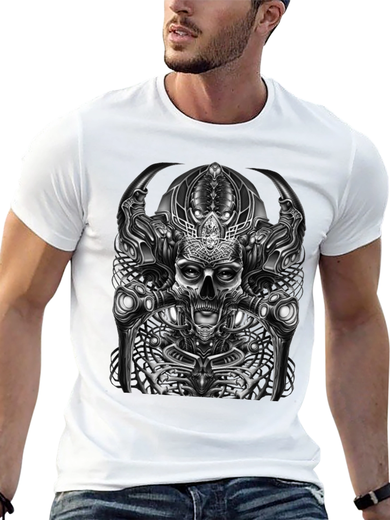 Black Skull Graphic T-Shirt - Dark & Edgy Style view 13