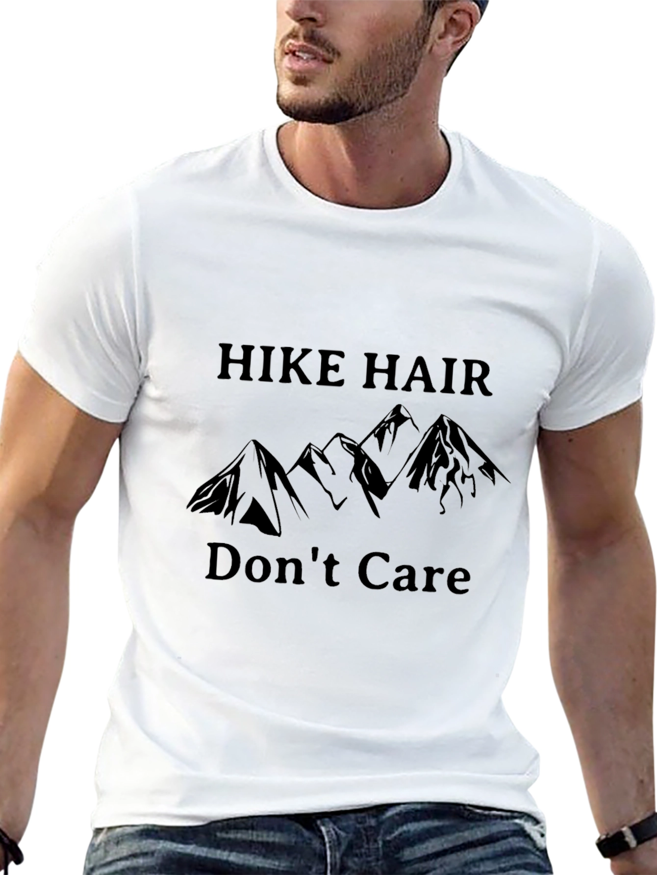 Black Hike Hair Don't Care Black T-Shirt view 13
