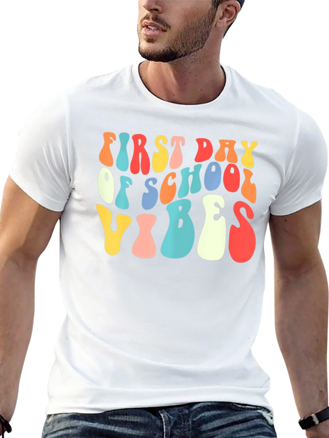 Black First Day of School Vibes Retro Tee view 13