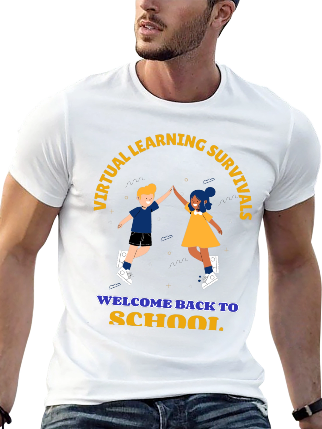 Black Virtual Learning Survival Back To School T-Shirt view 13