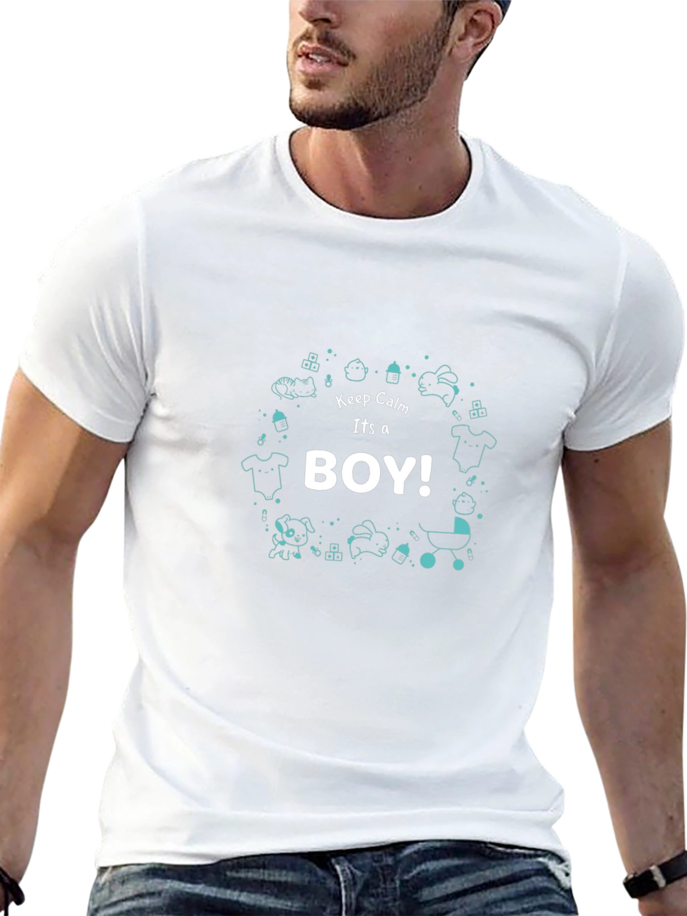 Black Keep Calm It's a Boy T-Shirt view 13