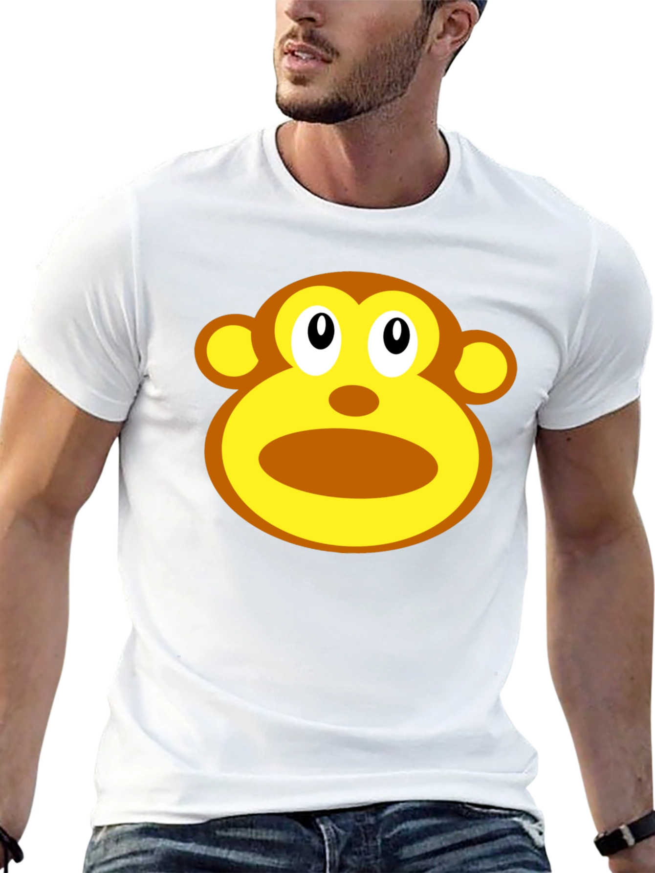 Black Monkey Face Graphic T-Shirt - Unisex Black Tee view 13